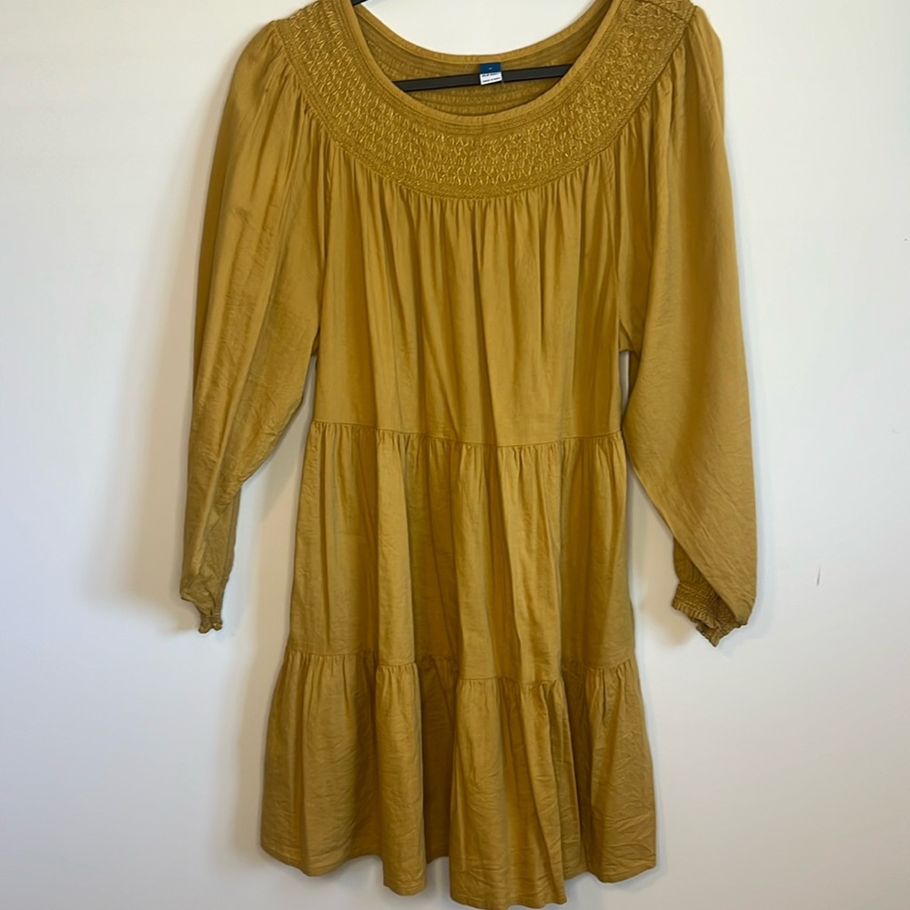 Smocked Goldenrod Fall Old Navy dress